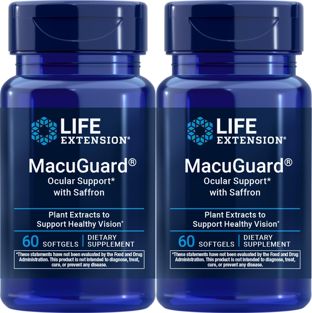 Soporte Ocular MacuGuard con Saffron, 60 softgels (Pack of 2)