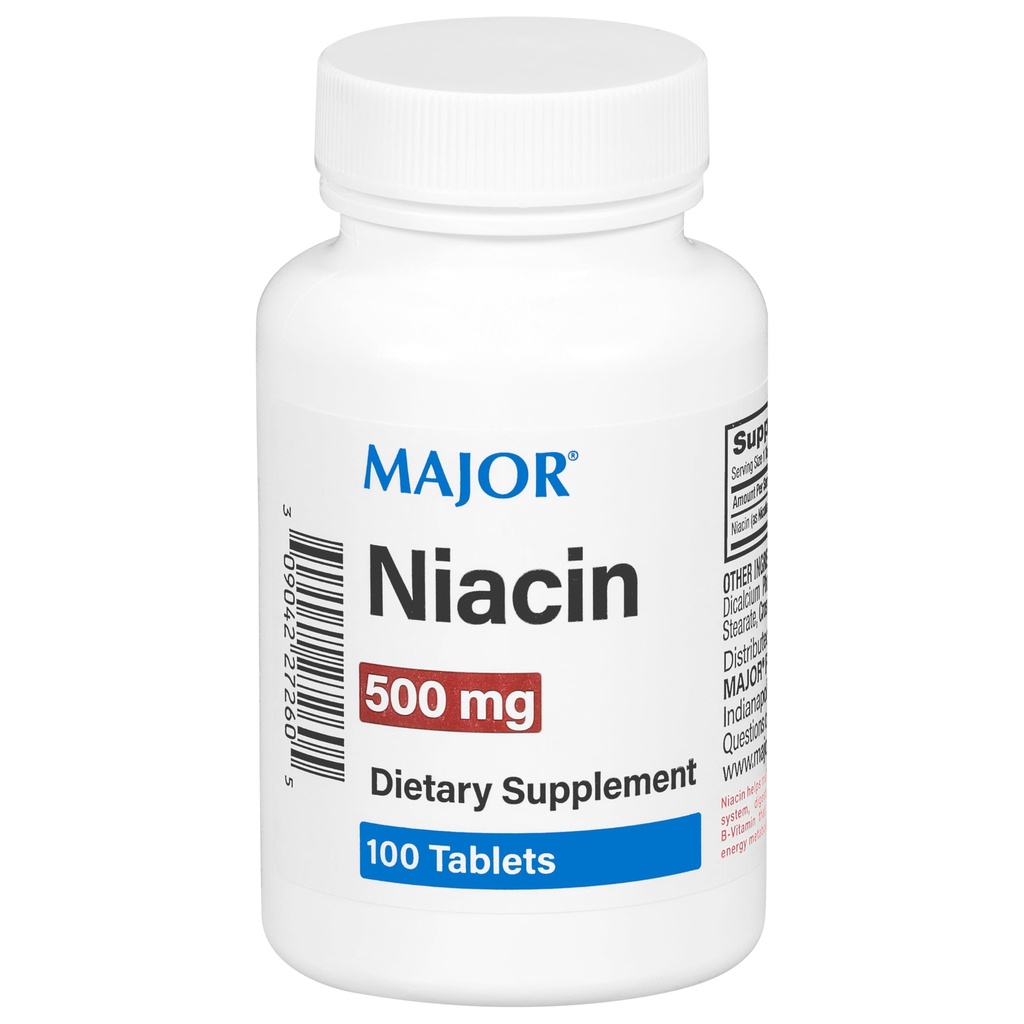 Major Niacin 500mg - Suplemento dietético - 100 Tablets