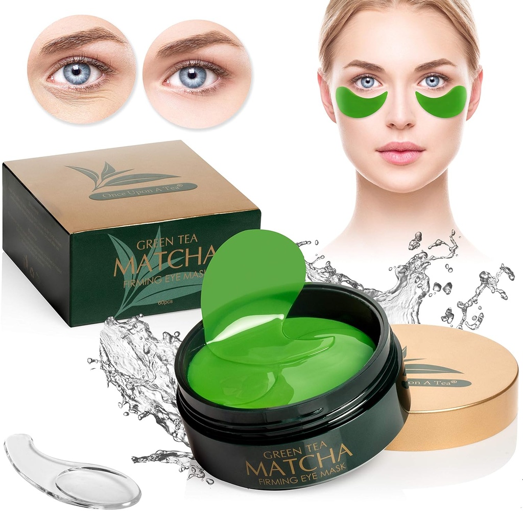 Green Tea Matcha Firming Eye Mask, 30 Pares Collagen Patches For Fine Lines, Wrinkles, Under Eye Bags & Puffy Eyes Treatment, Face Gel Pads That Reduce Los signos de envejecimiento