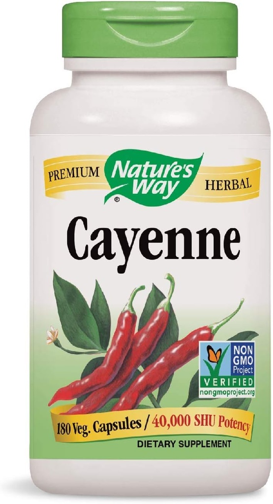 Camino de la Naturaleza Cayenne 40.000 SHU Potency, 180 cápsulas vegetarianas, Pack de 2