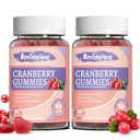 Cranberry Gummies 1000mg, Suplementos de Arándano para Mujeres, con D-Mannose 250mg, Mujeres Probióticas Gummies, Urinary Tract Health, Cranberry Flavor, NO GMOs, 60 Cuenta (Pack of 2)