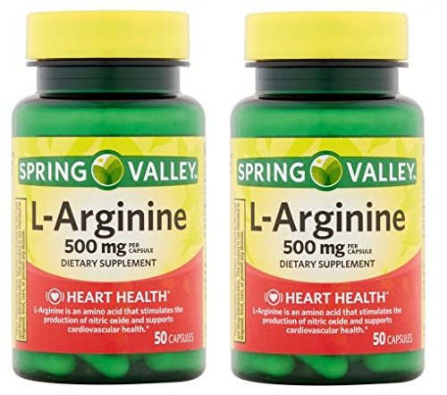Valle de primavera: 100 cápsulas 500 Mg Ea. L-Arginine (Pack of 2)