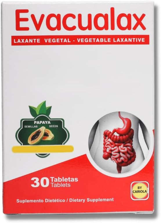 Mesas Laxantes Senna - Laxante Vegetal Natural con hoja de Senna, Prune &amp; Papaya Seed - Herbal Stool Softener for Constipation Relief, Digestive Support, Postpartum & Travel - 30 Tablets