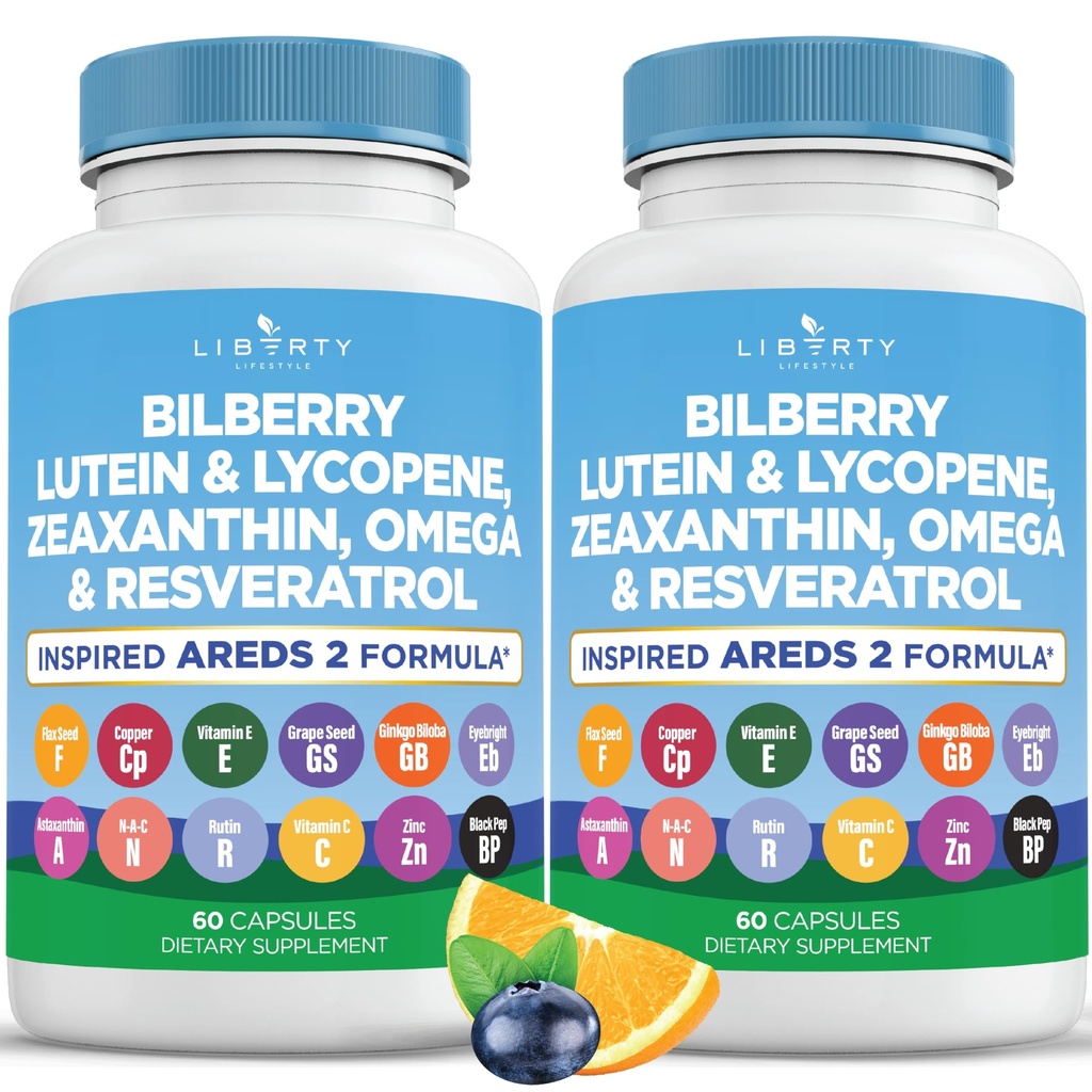 Vitaminas de salud de los ojos con frambuesa, luteína " Zeaxanthin, licopeno, resveratrol, extracto de semillas de uva, astaxanthin- AREDS 2-120 cápsulas