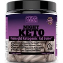 Clean+Lean Night Keto: First Ever Overnight Ketogenic Fat Burner & Sleep Aid TEN BHB Ketones + MCT Oil Extract + Vitaminas &amp; Minerals TEN 24 HR Diet Sleep Great Lose Weight confidencialidad All Natural &amp; GF TEN 60 Caps