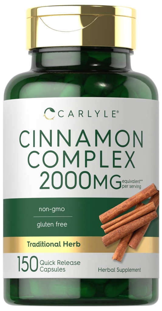 Complejo de canela de Ceillón de Carlyle con Gymnema y Mulberry  vísperas 150 Capsules ¦ Non-GMO, Gluten Free Supplement