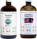 LIQUIDHEALTH Completa Múltiple Multivitamínico &amp; Calcio y Magnesio Liquid Vitamin Bundle para Adultos - Whole Body Health, Immune System, Bone & Joint Support - Whole Foods, Vegan, Non-GMO, USA Made