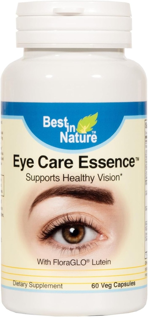 Esencia de cuidado de ojos - Suplemento de salud de ojos con. Lutein, Bilberry, vitaminas claves, y mezclas herbales