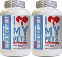 AMO MI PETS LLC cat Coat Suplemento - CAT Immune Support - Booster - Suplemento saludable - Cats Immune Support - 120 Treats (2 Bottles)