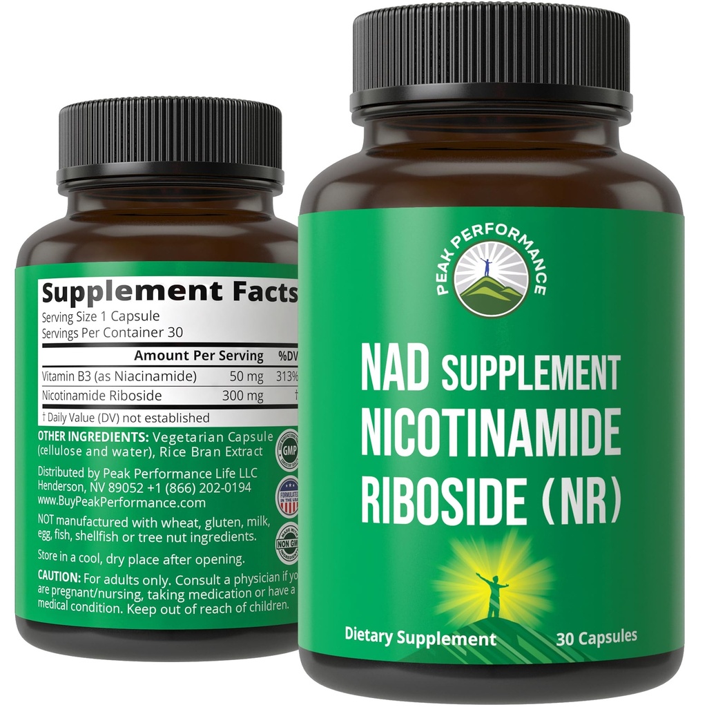 Nicotinamide Riboside NR Suplemento. NMN Alternative NAD Supplement + Niacinamide For NAD+ Levels As We Age. Third Party Tested, Non-GMO, Gluten Free, Vegan NR Vitamin Supplements For Women And Men