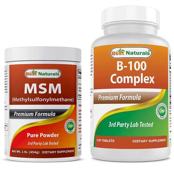 Mejores Naturales MSM Polvo & B-100 Complejo