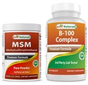 Mejores Naturales MSM Polvo & B-100 Complejo