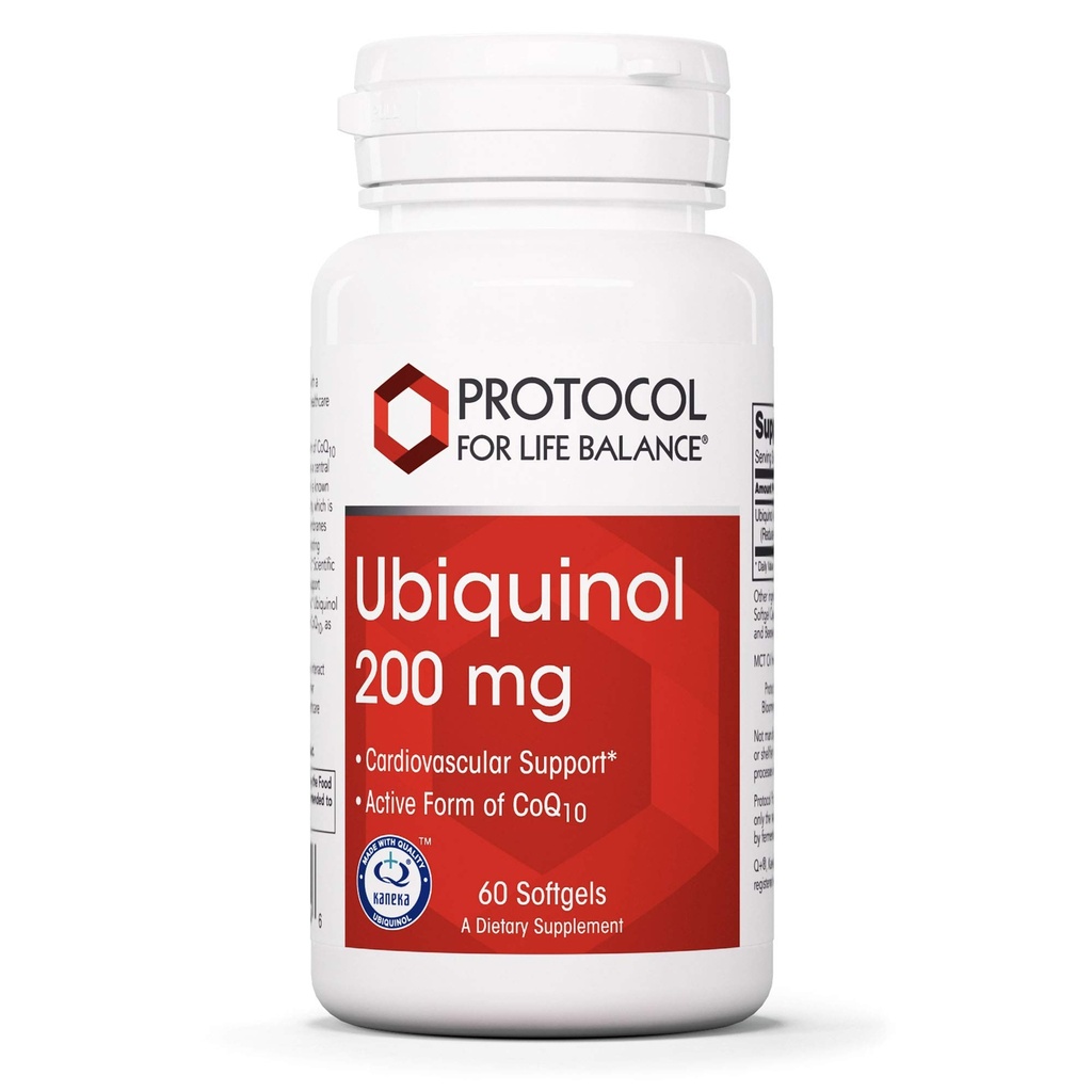 PROTOCOLO PARA LA VIDA BALANCE Ubiquinol 200mg - Bioavailable CoQ10 Softgels - Heart Health Support - Oxidative Stress Quencher - Soy Gratis &amp; Dairy Free - 60 Softgels