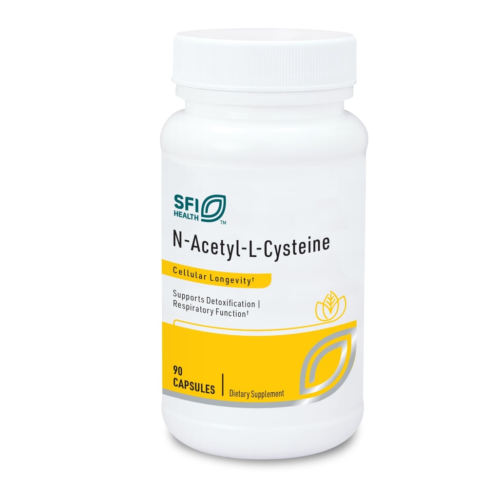 Klaire Labs SFI Health N-Acetyl-L-Cysteine 500mg - Amino Acid Glutathione Precursor NAC - Suplemento de Soporte Celular Protección Antioxidante - Hipoalergénico, libre de soja, libre de maíz (90 cápsulas)