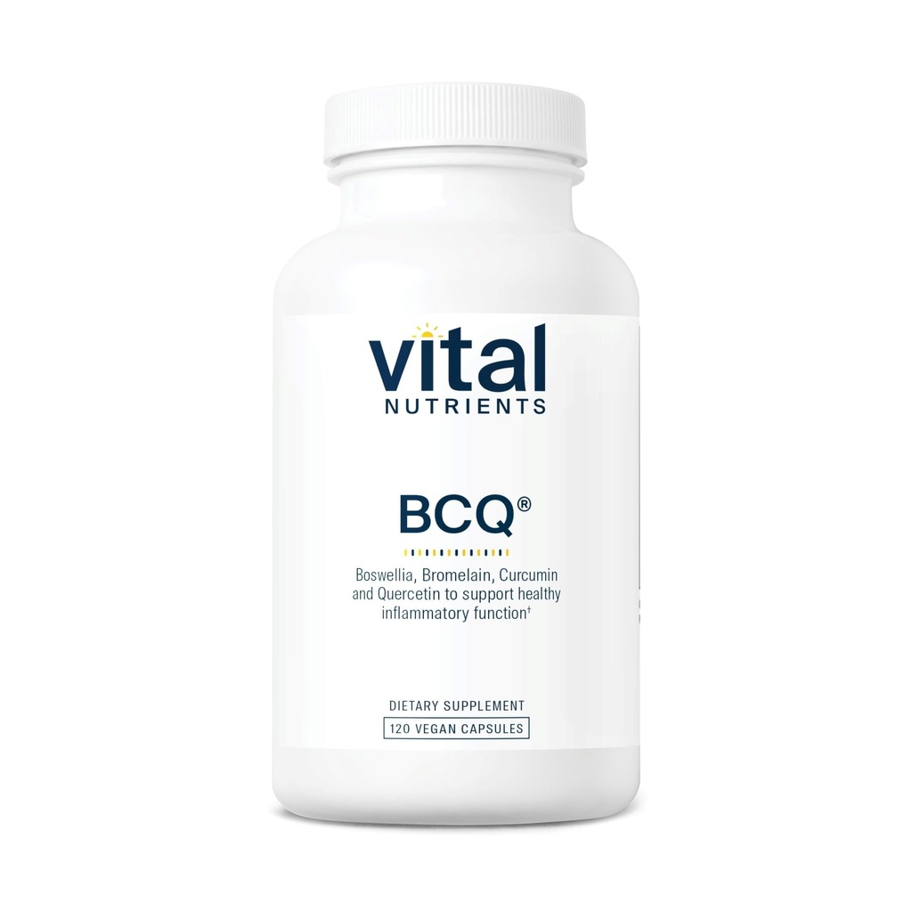 Vital Nutrients BCQ ANTE Vegan Boswellia, Bromelain, Curcumin " Quercetin Supplement ¦ Joint Support Supplement  Support Sinus " Digestive Health TEN Gluten, Dairy, Soy Free ← 120 Capsules