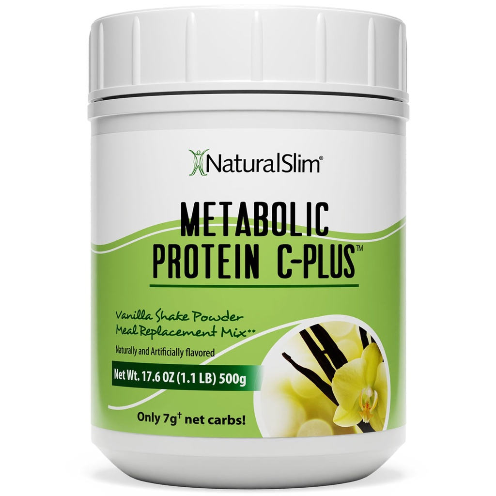 Powder de proteína naturalSlim con vitaminas y minerales Metabólico C-Plus - Reemplazo de la comida Polvo fortificado con vitamina C, Zinc &amp; Aminoácidos - Polvo de proteína de chocolate 10 Serviciones 1.1 lb.