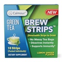 CALMOUR Natural Green Tea Extract Strips 10 Pack ← Green Tea Bags Alternative Travel Friendly On-The-Go Quick Dissolving Strips ← Lemon Ginger Tea with Antioxidants ⋅ Matcha Green Tea Flavor