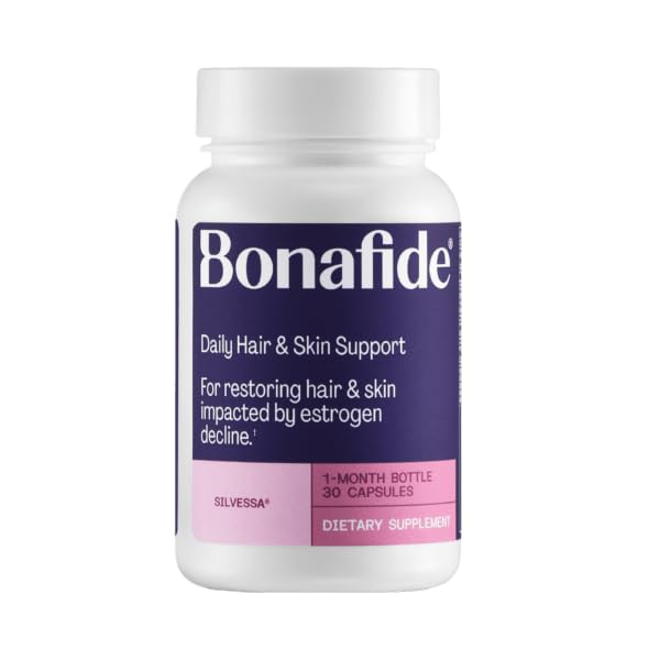 Bonafide Silvessa Hair &amp; Skin Support Capsules – Nourishment diario sin hormonas para el cabello y la piel durante la menopausia – 30 Day Supply (30 cápsulas)