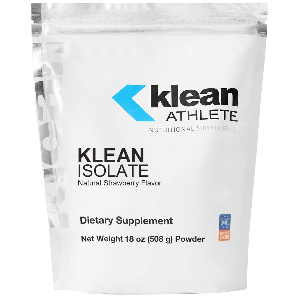 Klean Athlete Klean Isolate ← Whey Protein Isolate to Enhance Daily Protein and Amino Acid Intake for Muscle Integrity* ← NSF Certified for Sport ← 18 Ounces ← Natural Strawberry Flavor