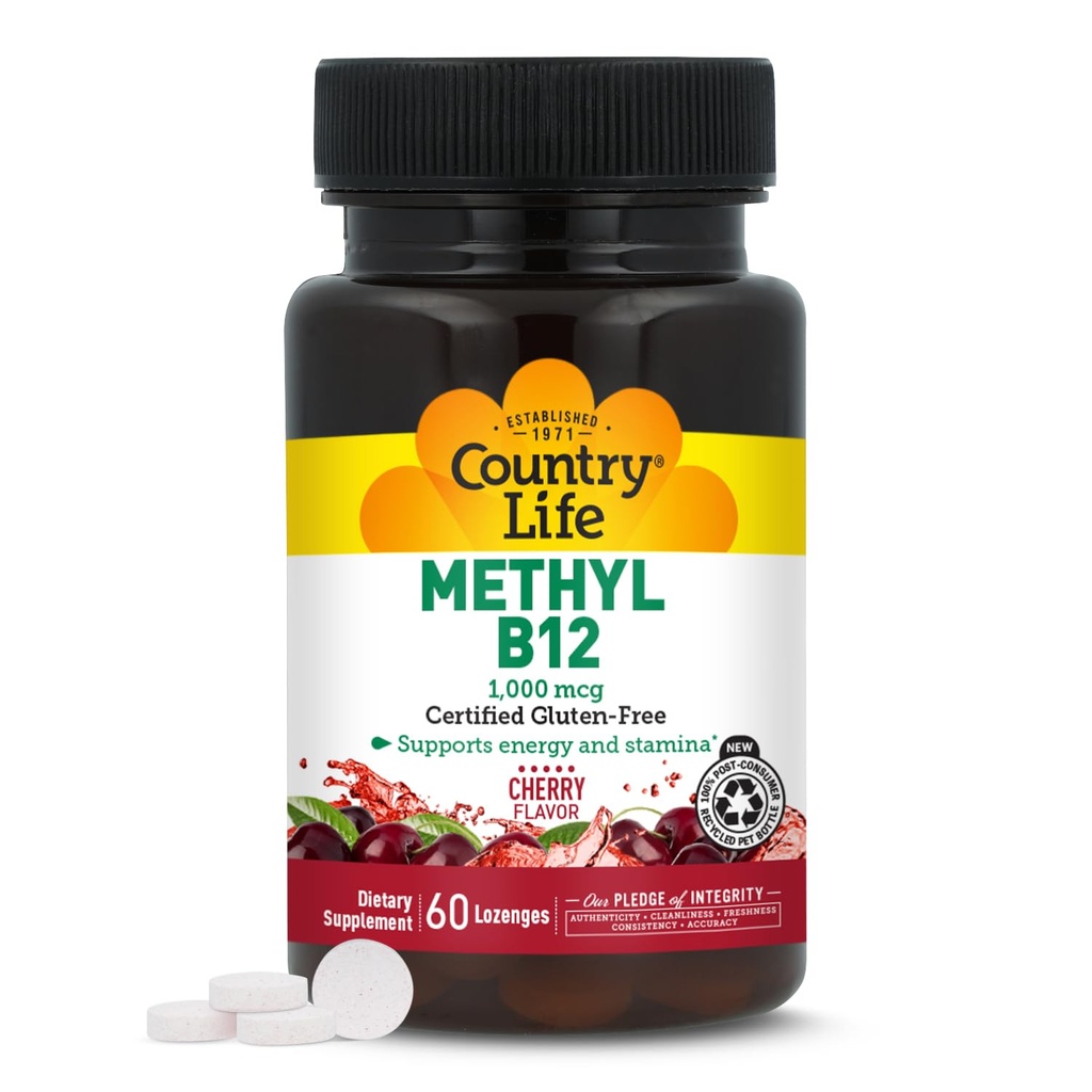 Country Life Methyl B-12 Capsules, 1000 Mcg, 60 Conde