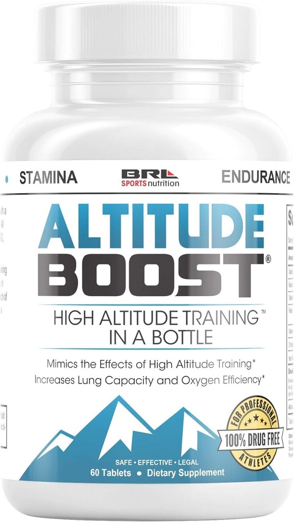 Altitude Boost. Formación de alta altitud en una botella para aumentar VO2 Max, resistencia, oxígeno con ácido lipoico alfa, hierro y vitamina B 12 (60 Tablets)