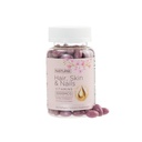 Piel de pelo y uñas Vitaminas – 5000mcg Biotina con vitamina C, E, colágeno, ácido hialurónico, aceite de coco de argán – Crecimiento de cabello suave y suplemento de piel radiante para mujeres – 120 Softgels