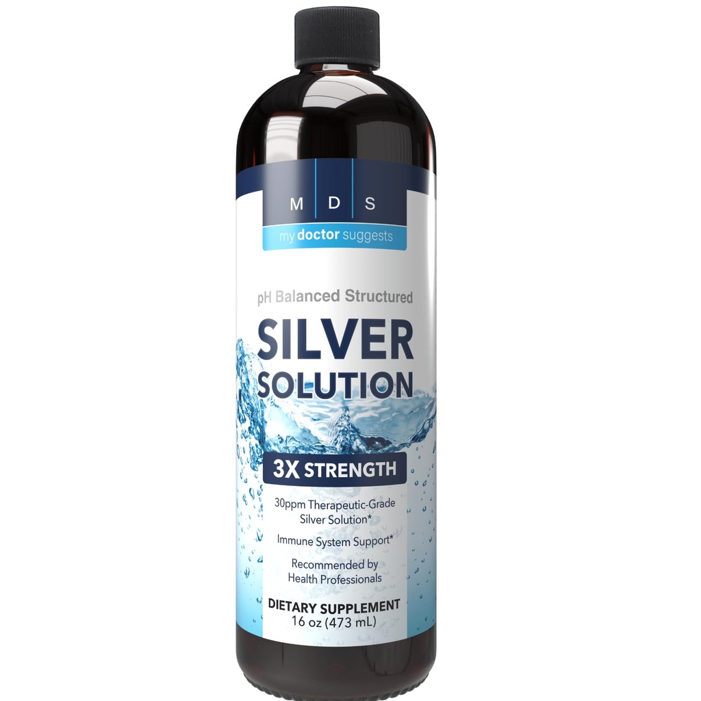 Alkaline Estructurado Plata Líquido Suplemento 30ppm - Immune y Gut Health Support - Extra Strength Estructurado Colloidal Plata Mineral Suplementos - Made in USA (16 oz)