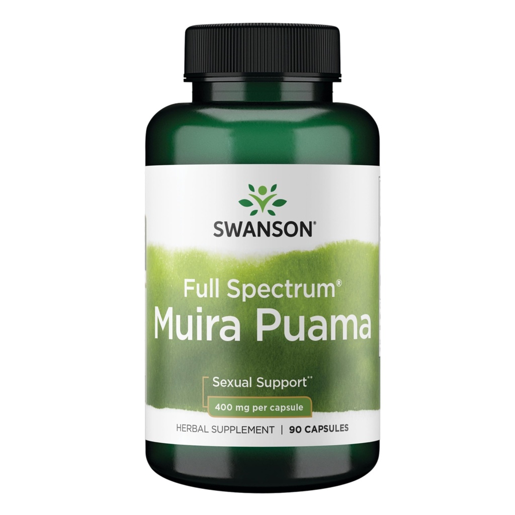 Swanson Muira Puama Root Salud Sexual Virility Boost Apoyo Hombre Mujer Suplemento 400 mg 90 cápsulas
