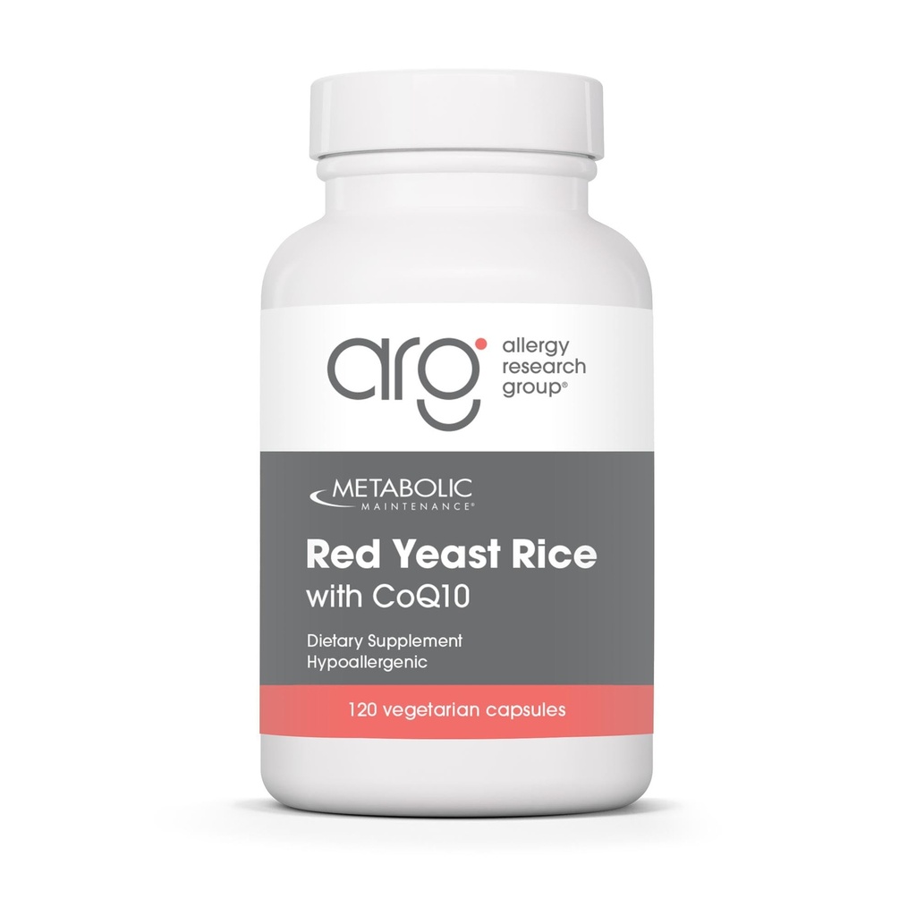 Mantenimiento metabólico Rice de levadura roja con CoQ10 - Proporciona producción energética + Cardiovascular Health Support - Co Enzyme Q-10 + Levadura roja Suplemento Antioxidante (120 cápsulas)