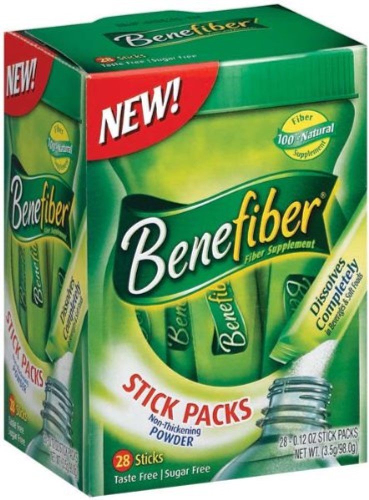 Benefiber Fiber Sugar-Free En los paquetes Go Stick, Desflavorado, 28 ea (Pack of 9)