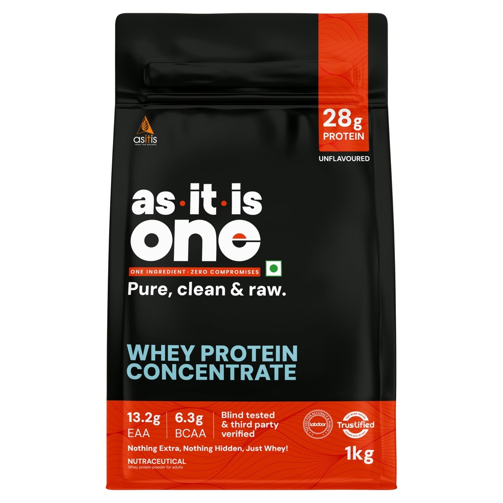 AS-IT-IS Nutrición Whey Protein Concentrate 80% - 1kg/35.2 Afluencia cruzada Oz Microfiltered ← Inflavoured ← Tested for Purity ← No-gmo y sin gluten No Preservatives