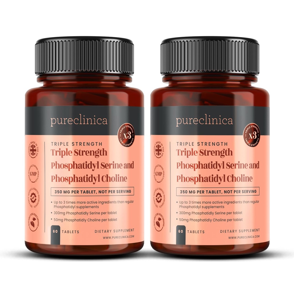Triple fuerza fosfatildil Serine y fosfatidil Choline x 120 Tabletas (2 Botellas de 60 Tabletas)