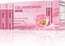 Bebida de colágeno con 6000 mg Peptidos de colágeno marino, Zapatos de colágeno líquido para mujeres Soporte Belleza, Suplementos de colágeno para la piel, el cabello y la salud, 0.85 Fl.Oz(25 ml)x30 Botellas, Naranja de sangre