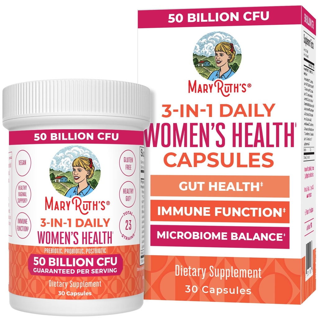 Probióticos de salud diaria de MARYRUTH 3-in-1 para las mujeres sometidas Apoyo hormonal &amp; Suplemento de salud para las mujeres ← Probiótico para las mujeres 50 Billion CFU ← Vegan tención 30 ct