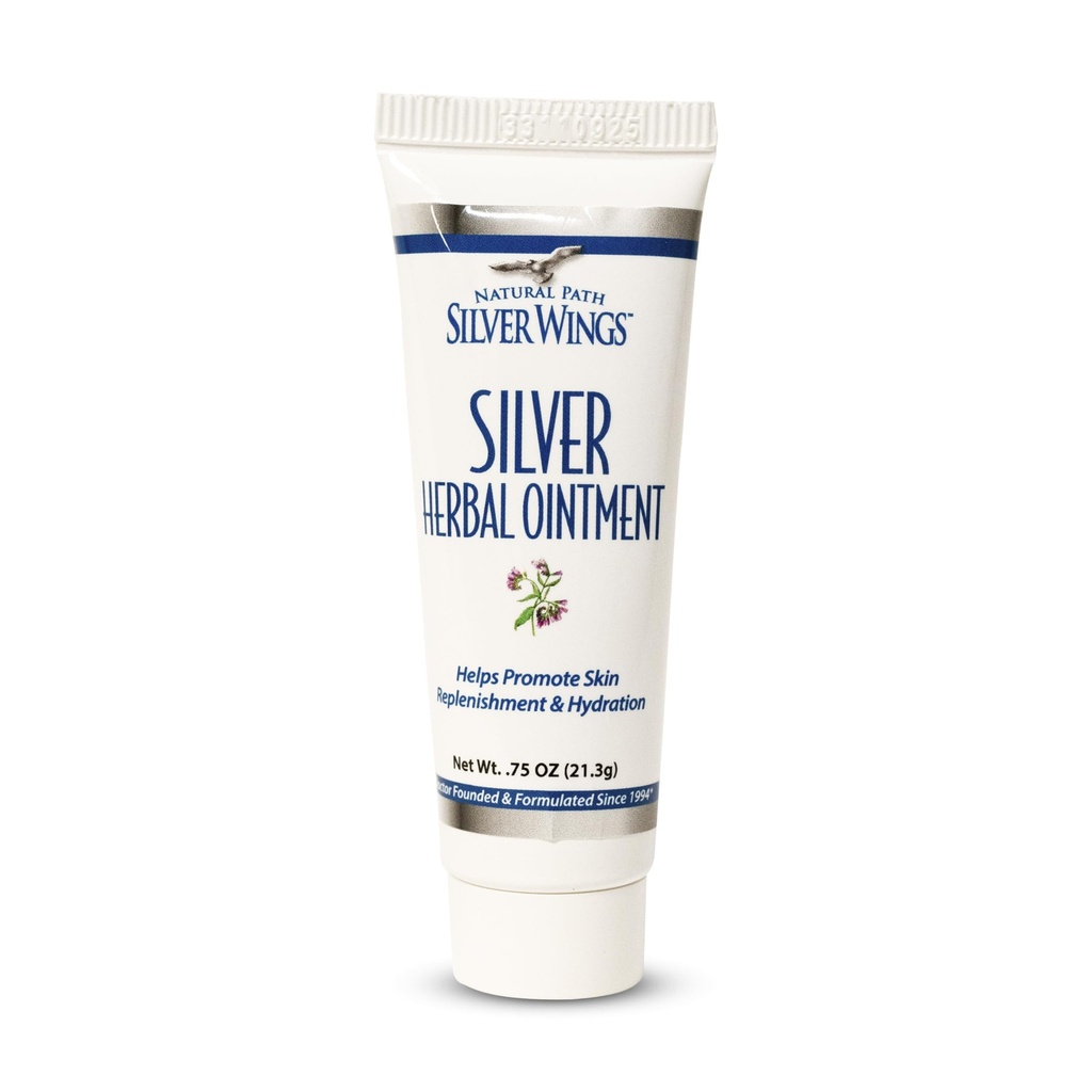 Natural Path Silver Wings 250ppm Silver Herbal Ointment - Nourshing and Moisturizing Skin Care 0.75oz