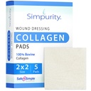 Collagen Dressing Pads - 2" x 2" 5 Conde Collagen Pads for Wounds - No Adherente Collagen Dressing for Wound Care - Seguro n' Simple Wound Care Supplies