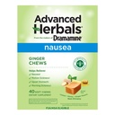 de los fabricantes de Dramamina, Herbals avanzados, Mandíbulas de jengibre, Mandíbulas suaves de Nausea Lemon-Honey-Ginger, 40 Conde