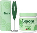 Bloom Nutrition Superfood Greens Powder, Enzymes Digestivos con Probióticos y Prebióticos, Gut Health, Bloating Relief, Original + Milk Frother High Powered Hand Mixer