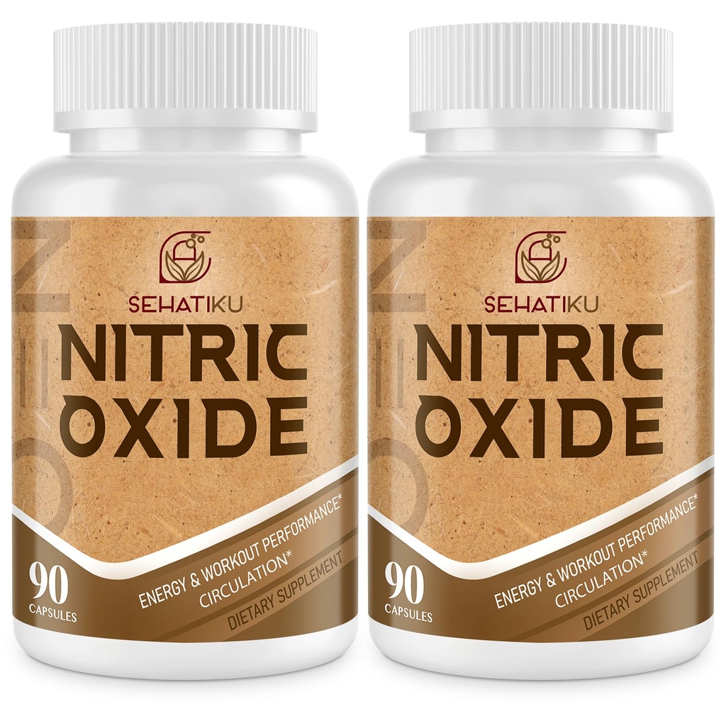 Nitric Oxide Suplemento, Nitric Oxide Booster &amp; 6-en-1 Phytonutrient Blend for Heart, Flow, Immune - 90 cápsulas (2 Botella)