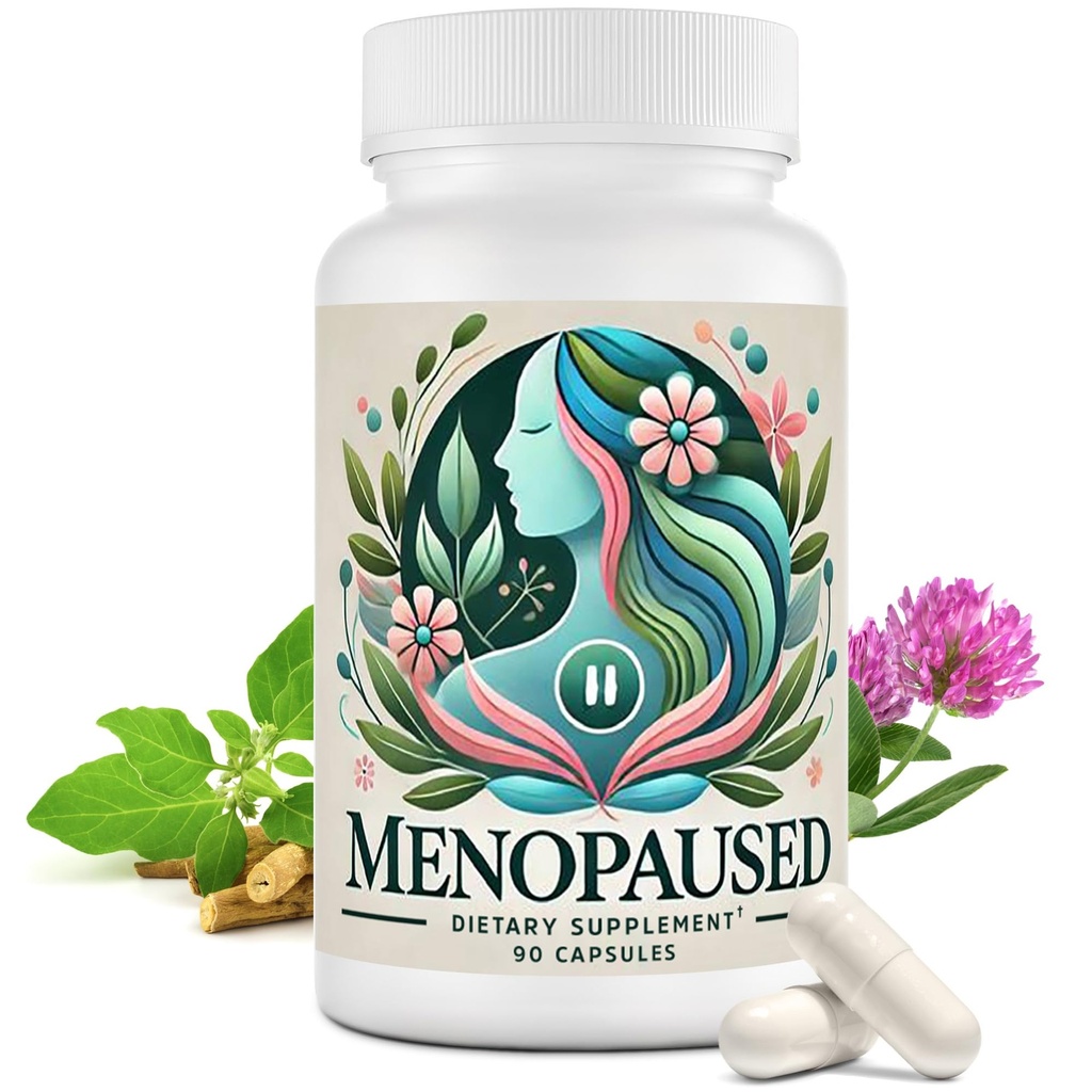 Suplementos de la menopausia para mujeres -Multilamina para el bienestar y la vitalidad -Apoyo herbal para el equilibrio hormonal > Confort emocional -Ideal para el sudor de la noche de Flash caliente -90 cápsulas