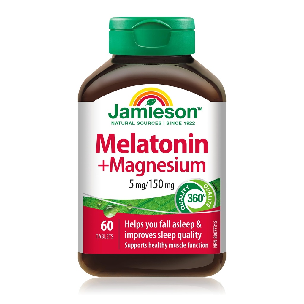 Jamieson Melatonin con Magnesium 5mg/150mg, 60 Tablets
