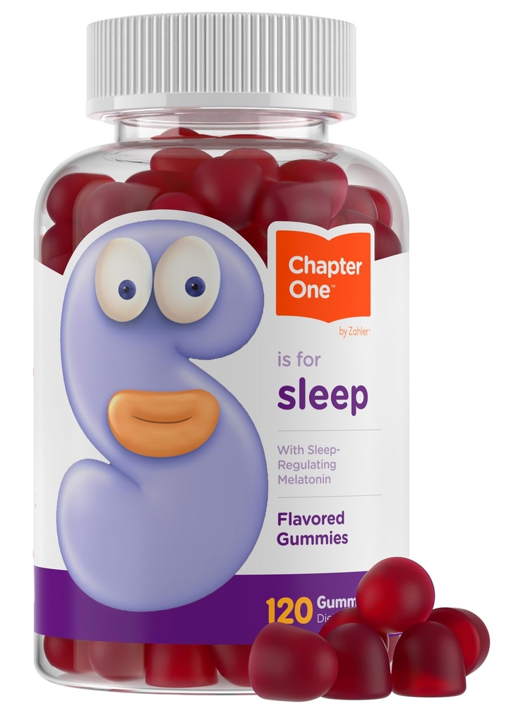 Zahler - Capítulo One Sleep Melatonin Gummies for Kids &amp; Adults (120 Flavored Gummies) - 2,5 mg, Kosher, Natural Sleep Support