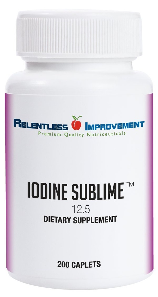 Iodine Sublime® 12,5mg 200 Caplets de alto biodisponible con Ioduro de Potasio para Tiroides &amp; Metabolismo Soporte Comparar con Iodoral 12,5