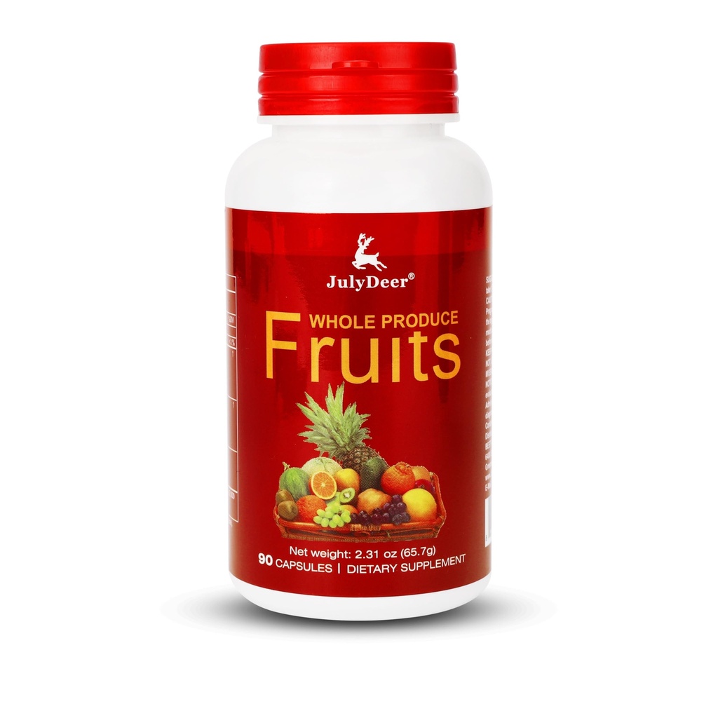 Suplemento de frutas – 90 cápsulas vegetarianas totales ← Balance de frutas naturales 16 enteras Espuma de Superalimentos frescos con vitaminas y minerales