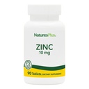 NaturesPlus Zinc Tablets - 10 mg, 90 Suplementos Vegetarianos - Immune System Supplement for Cellular Growth & Repair - Promotes Healthy Digestion, Metabolism & Vision - Gluten-Free - 90 Servings