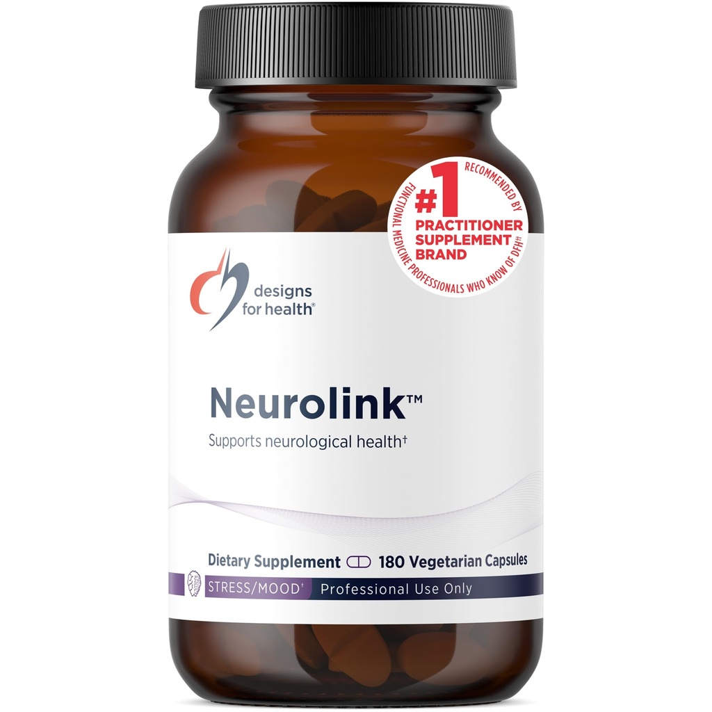 Diseños para Neurolink de Salud - L-Tyrosine, GABA, 5-HTP, Inositol + Suplemento Taurino - Diseñado para apoyar el Mood, Neurological + Cognitive Health - Non-GMO (180 cápsulas)
