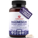 Suplemento de magnesio complejo triple – Suplemento Complejo de Magnesio de acción rápida con Glycinate, Citrate " Malate for Relaxation, Sleep " Well-Being – Natural, Vegan, Capsules no GMO (300 mg)