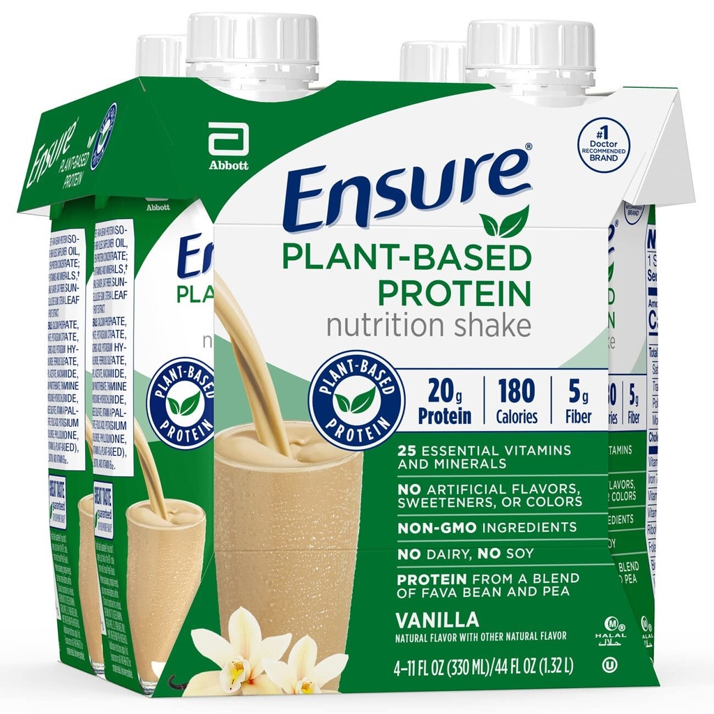 Asegurar la nutrición de la proteína vegetal Shakes Vainilla 11 Fl Oz Cada (Pack of 4)