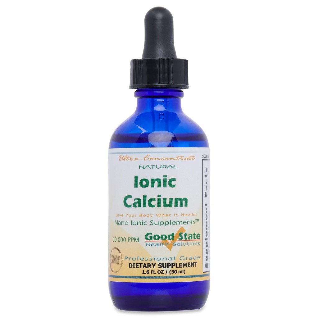 Good State tención Natural Ionic Calcium ← Concentrate Líquido Silencio Nano Sized Mineral Technology ← Grado profesional Suplemento dietético Silenciosos Huesos saludables, Tendons & Ligamentos  1.6 Fl oz Bottle (50 mL)