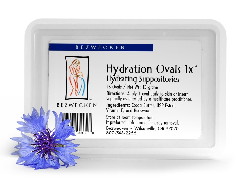 Bezwecken – Hydration Ovals 1x – 16 Oval Suppositories - Professionally Formulated to Alleviate Vaginal Dryness in Menopausal Women - Safe, Natural &amp; Paraben Free